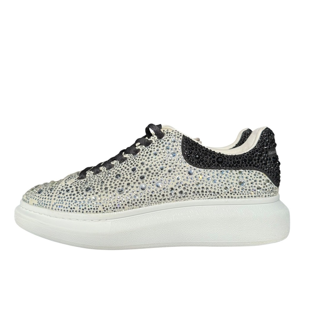 Alexander McQueen Men Crystal Oversized Sneakers Grey Black 604223 Size 44